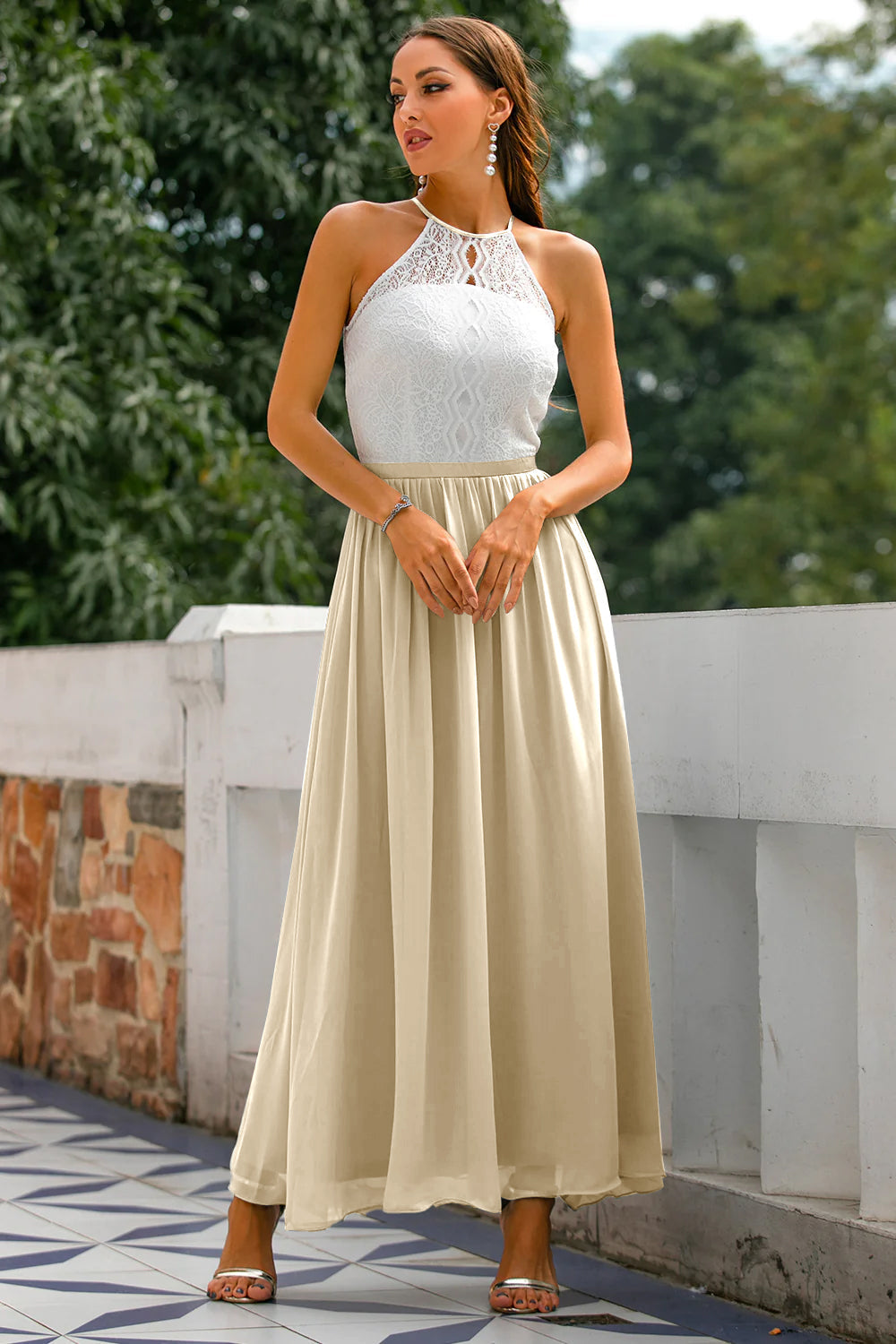 Madison | Women's Wedding Guest Halter Maxi Dress