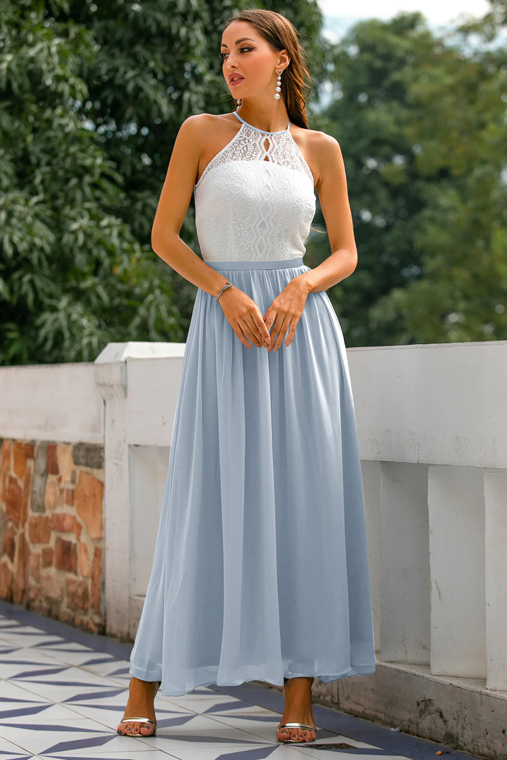 Madison | Women's Wedding Guest Halter Maxi Dress