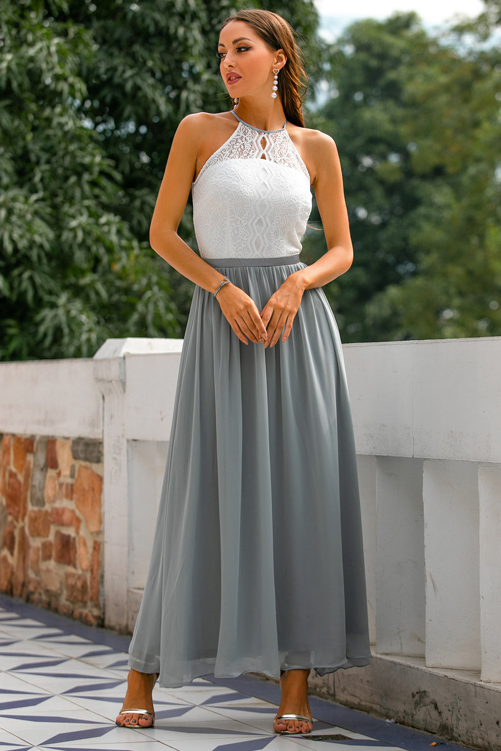 Madison | Women's Wedding Guest Halter Maxi Dress