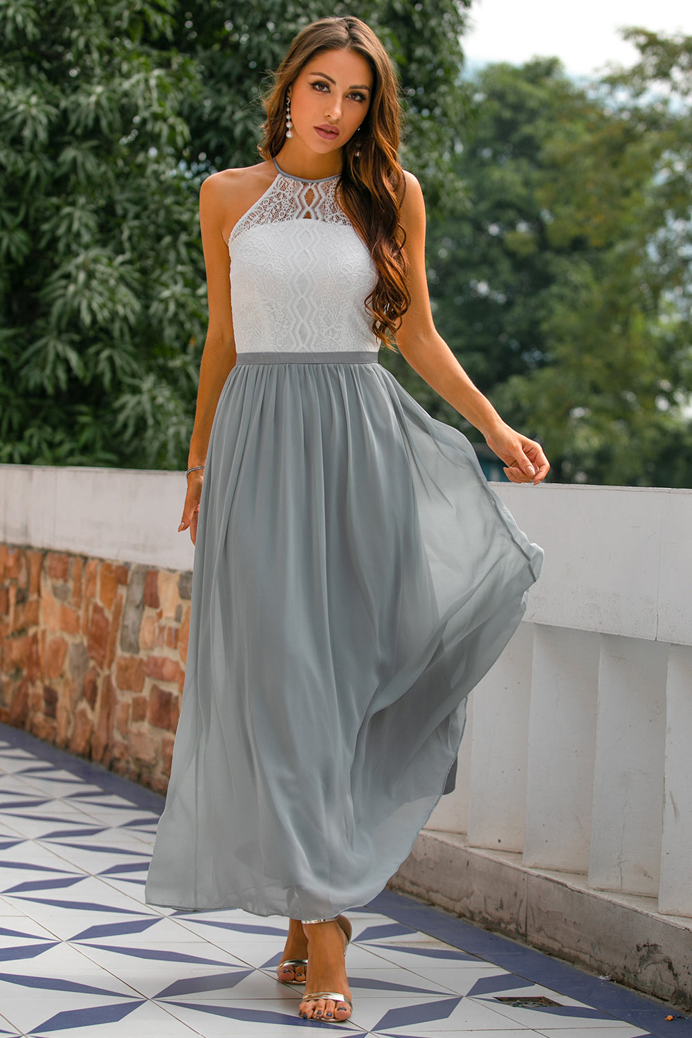 Madison | Women's Wedding Guest Halter Maxi Dress