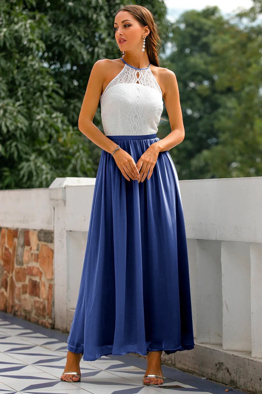 Madison | Women's Wedding Guest Halter Maxi Dress